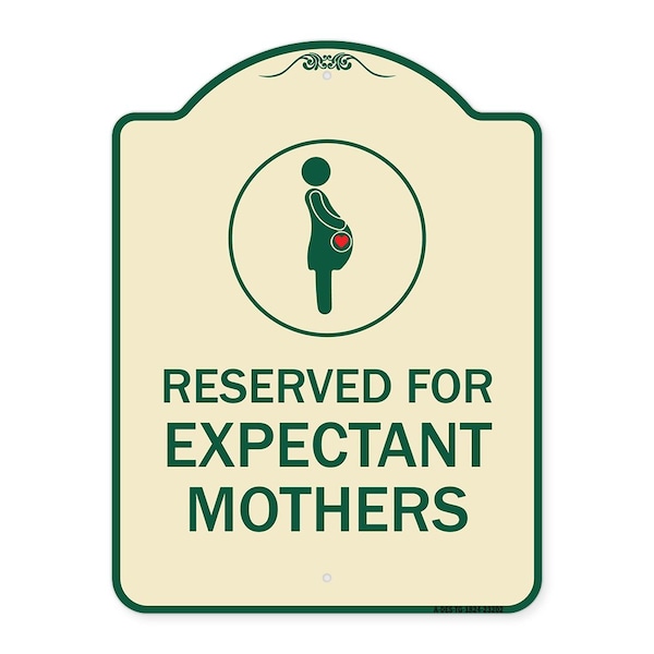 Signmission Reserved for Expectant Mothers W/ Graphic Heavy-Gauge Aluminum Sign, 18" L, 24" H, TG-1824-23202 A-DES-TG-1824-23202 - main